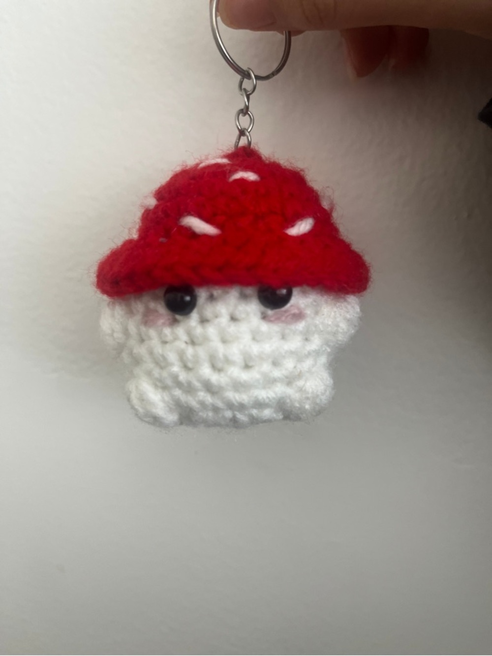 Handcrafted Crochet Mushroom Keychain, bag charm, kawaii mushroom gift